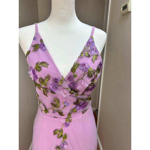 Dress The Population Womens Embellished Floral Purple Gown size XS - Picture 3 of 8